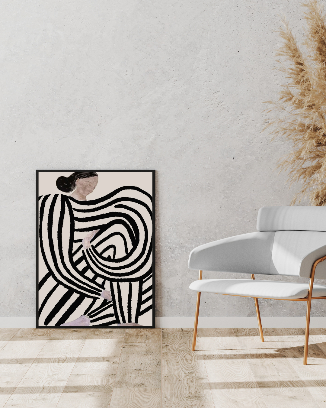 Entwined – Modern Abstract Art Print Framed Art Piece - Pepper