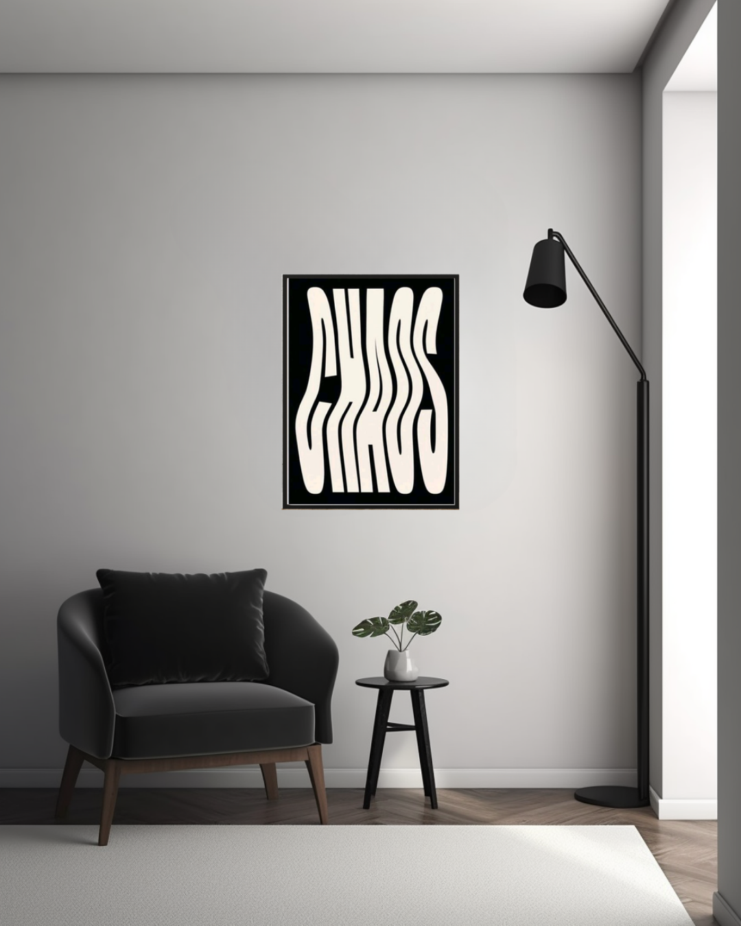Chaos Typography Art Print Frame - Wall Decor - Pepper