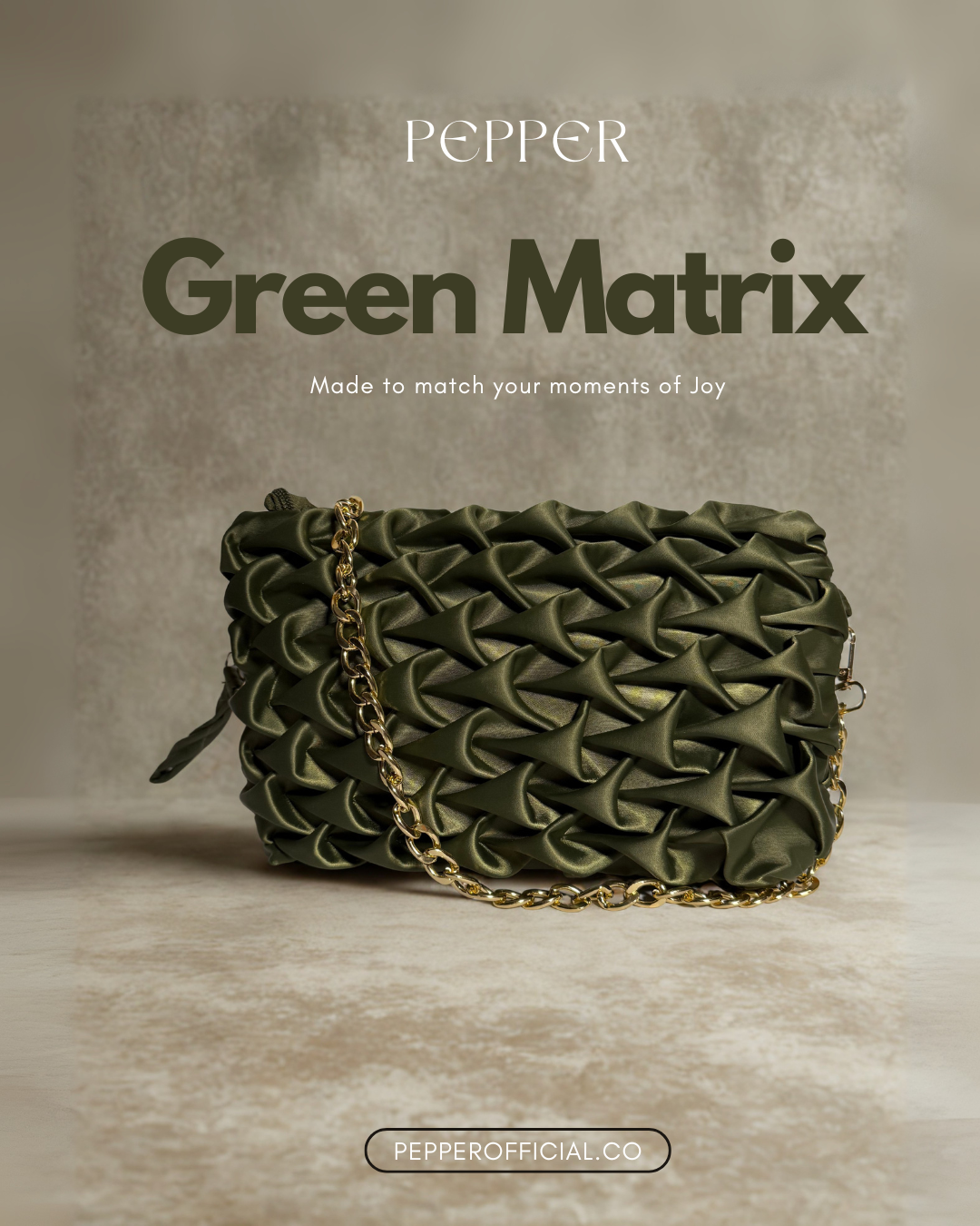 Clutch Sling Bag Green Matrix - Stylish and Functional - Pepper
