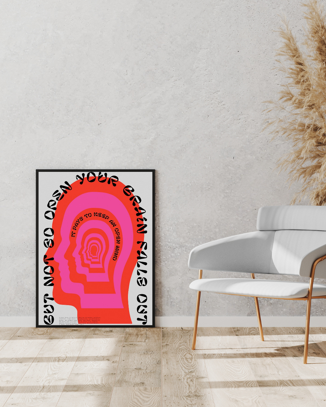 Open Mind Retro Psychedelic Art Print Framed Quote - Pepper
