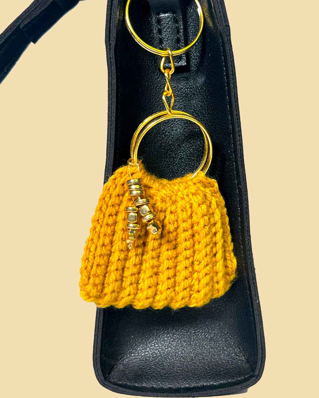 Hand-Knitted Mini Bag Charm / Keychain