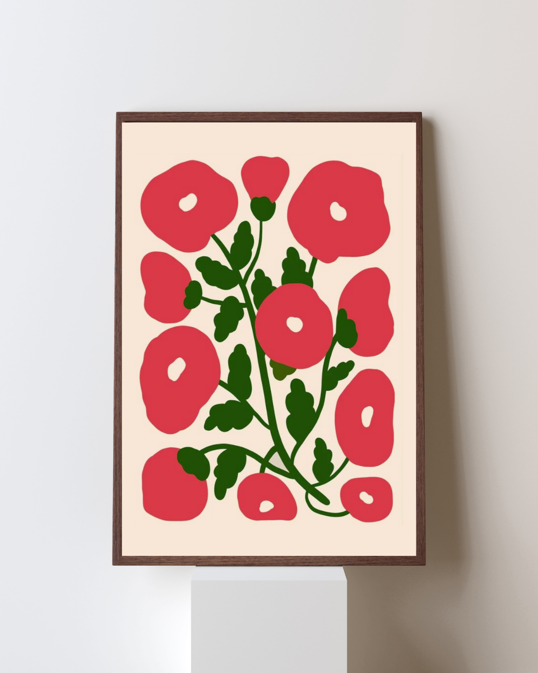 Bold Bloom – Modern Floral Print Artwork (Printed, Framed & Delivered) - Pepper