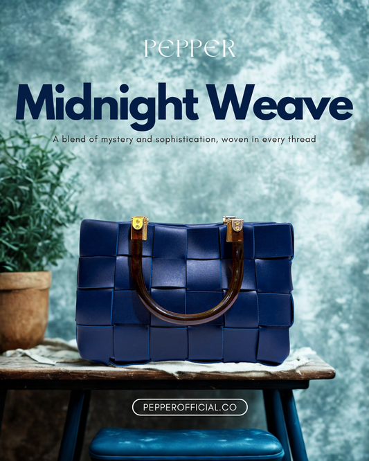 Woven Handbag - Blue Midnight Weave Handbag - Pepper
