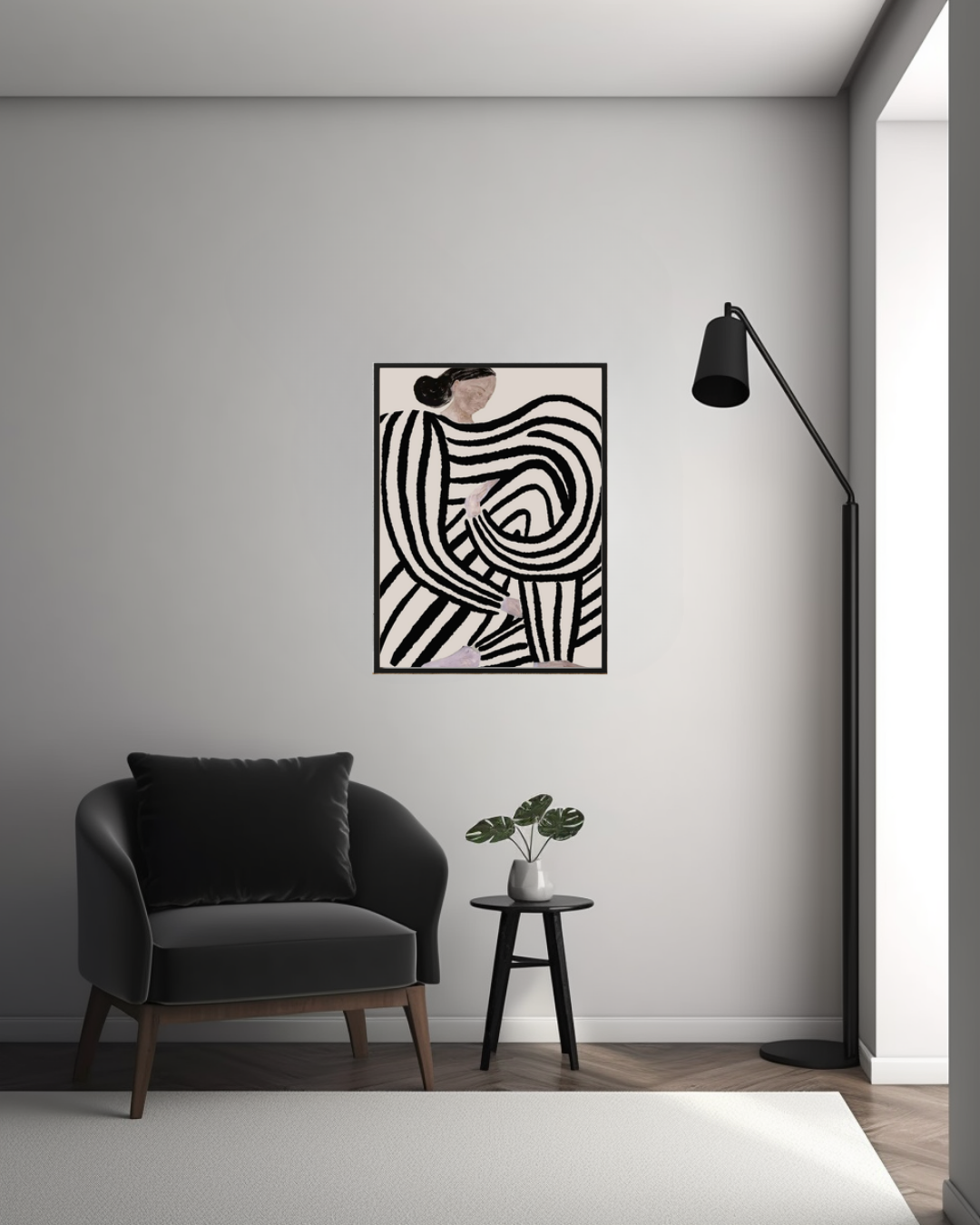Entwined – Modern Abstract Art Print Framed Art Piece - Pepper