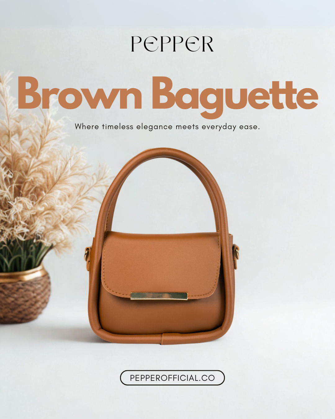 Crossbody Brown Baguette - Stylish and Practical