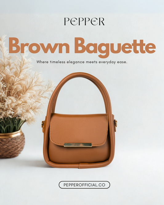 Crossbody Brown Baguette - Stylish and Practical