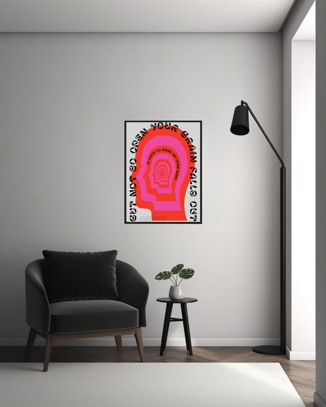 Open Mind Retro Psychedelic Art Print Framed Quote - Pepper