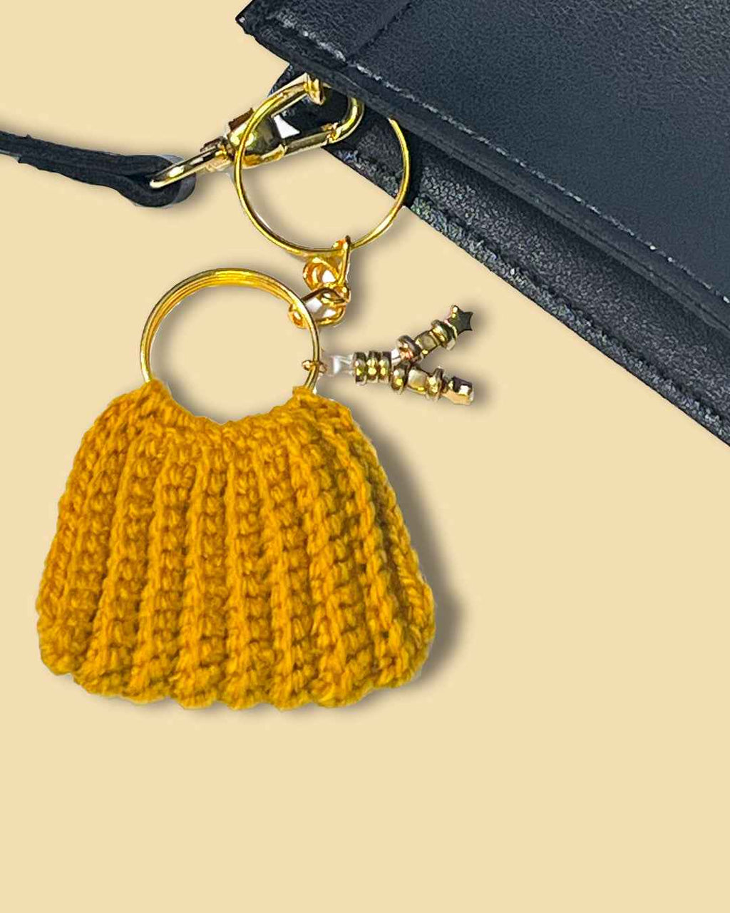Hand-Knitted Mini Bag Charm / Keychain