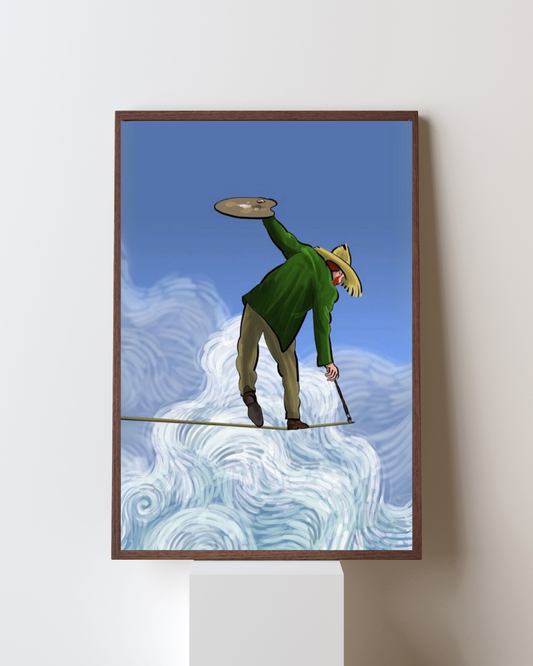 Balance in Blue – Surreal Framed Art Print (Printed & Delivered) - Pepper