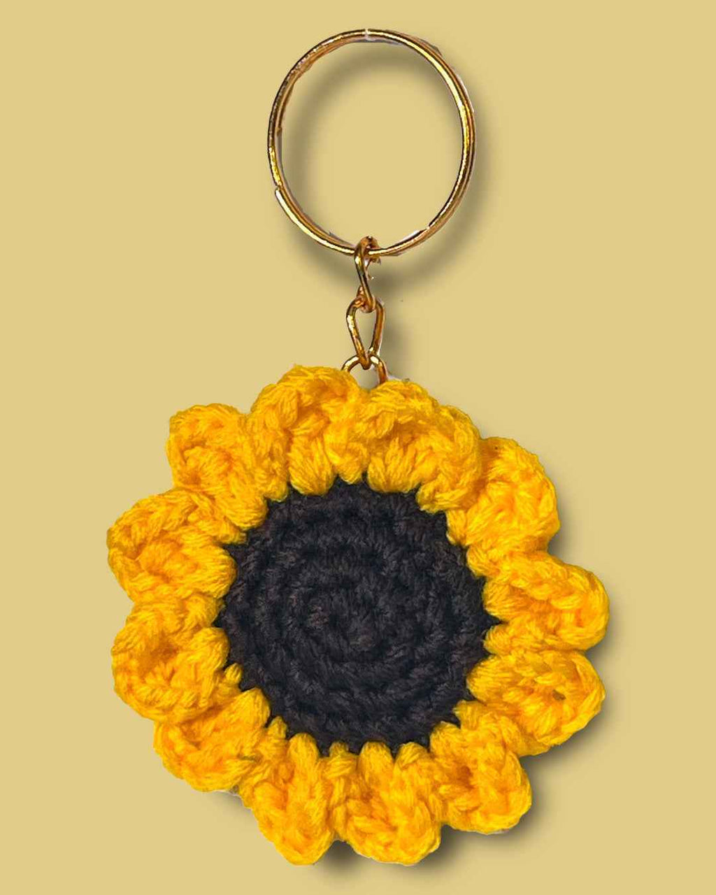 Sunny Sunflower Charm Keychain - Brighten Your Keys with a Touch of Floral Elegance