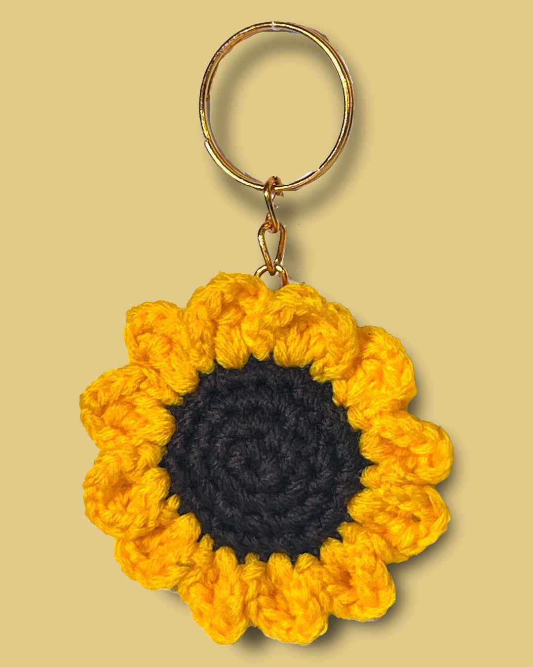 Sunny Sunflower Charm Keychain - Brighten Your Keys with a Touch of Floral Elegance