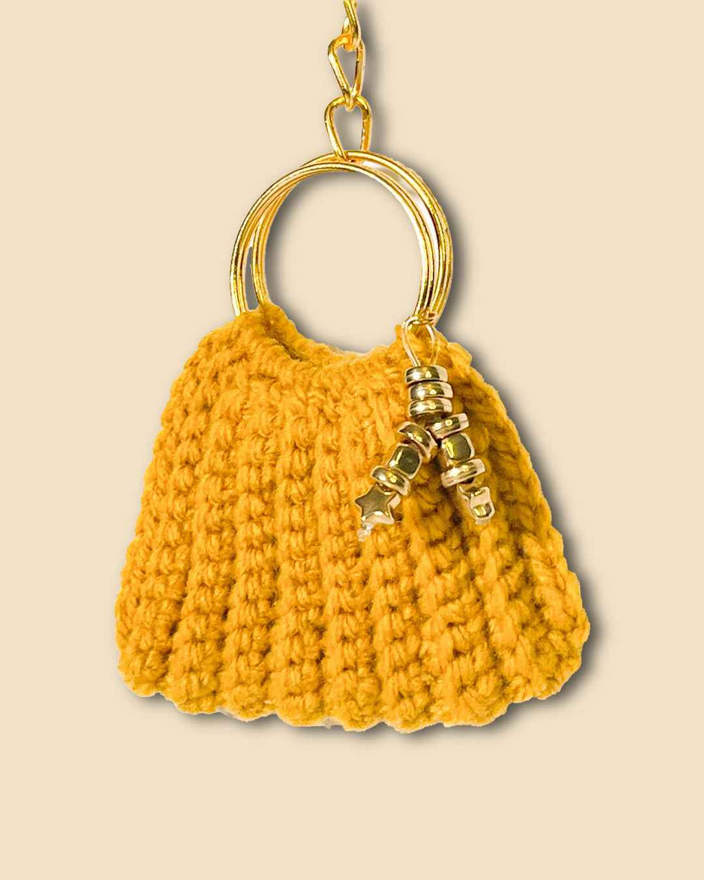 Hand-Knitted Mini Bag Charm / Keychain