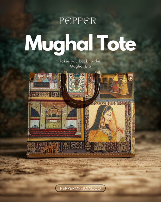 Mughal Tote Bag - Elegant Persian Design for Everyday Use - Pepper