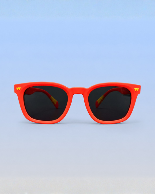Kids Sunglasses — PS01 "Rocket Red" Wayfarer | Smoke Black Lenses