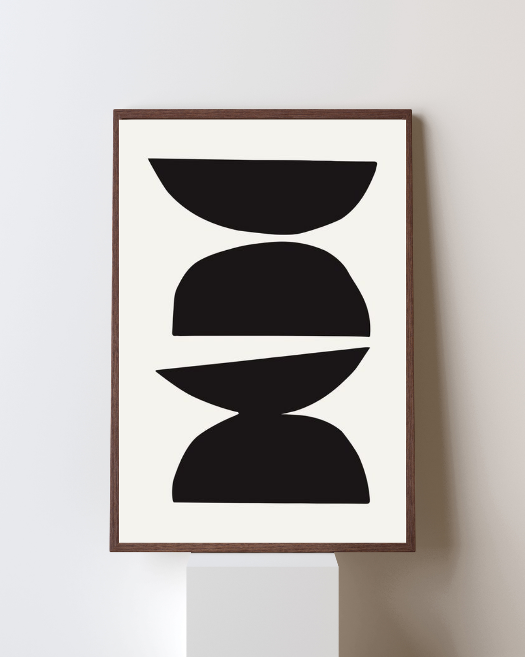 Form & Balance - Minimalist Geometric Art Print Framed Design - Pepper