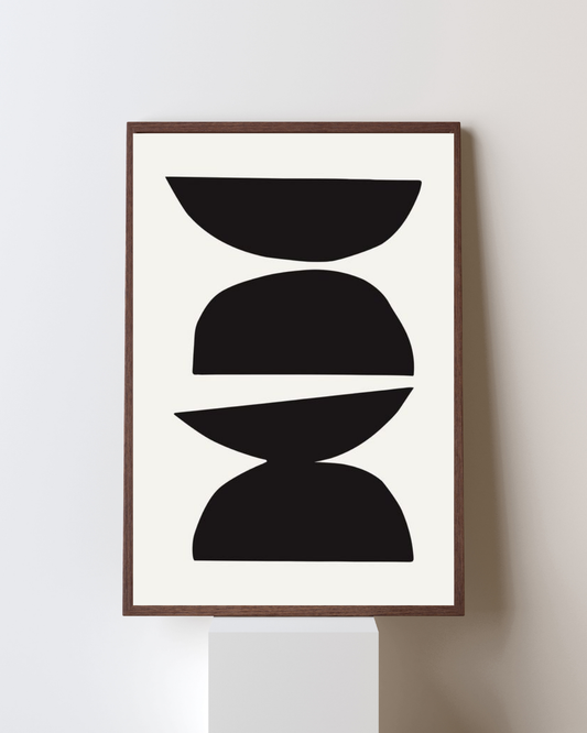 Form & Balance - Minimalist Geometric Art Print Framed Design - Pepper