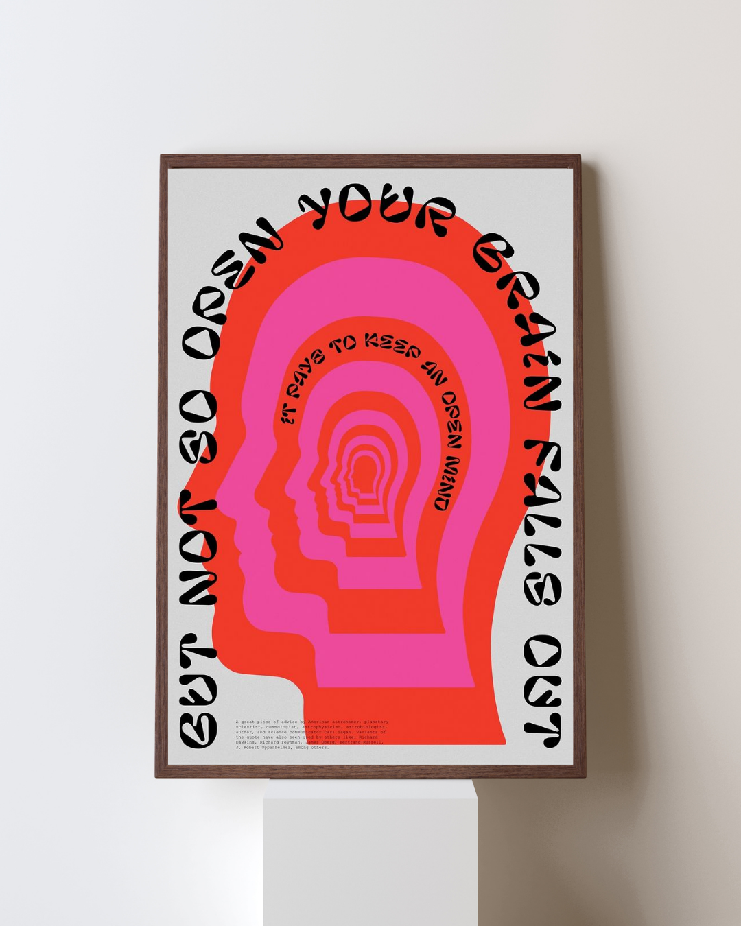 Open Mind Retro Psychedelic Art Print Framed Quote - Pepper