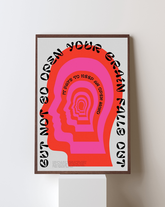 Open Mind Retro Psychedelic Art Print Framed Quote - Pepper
