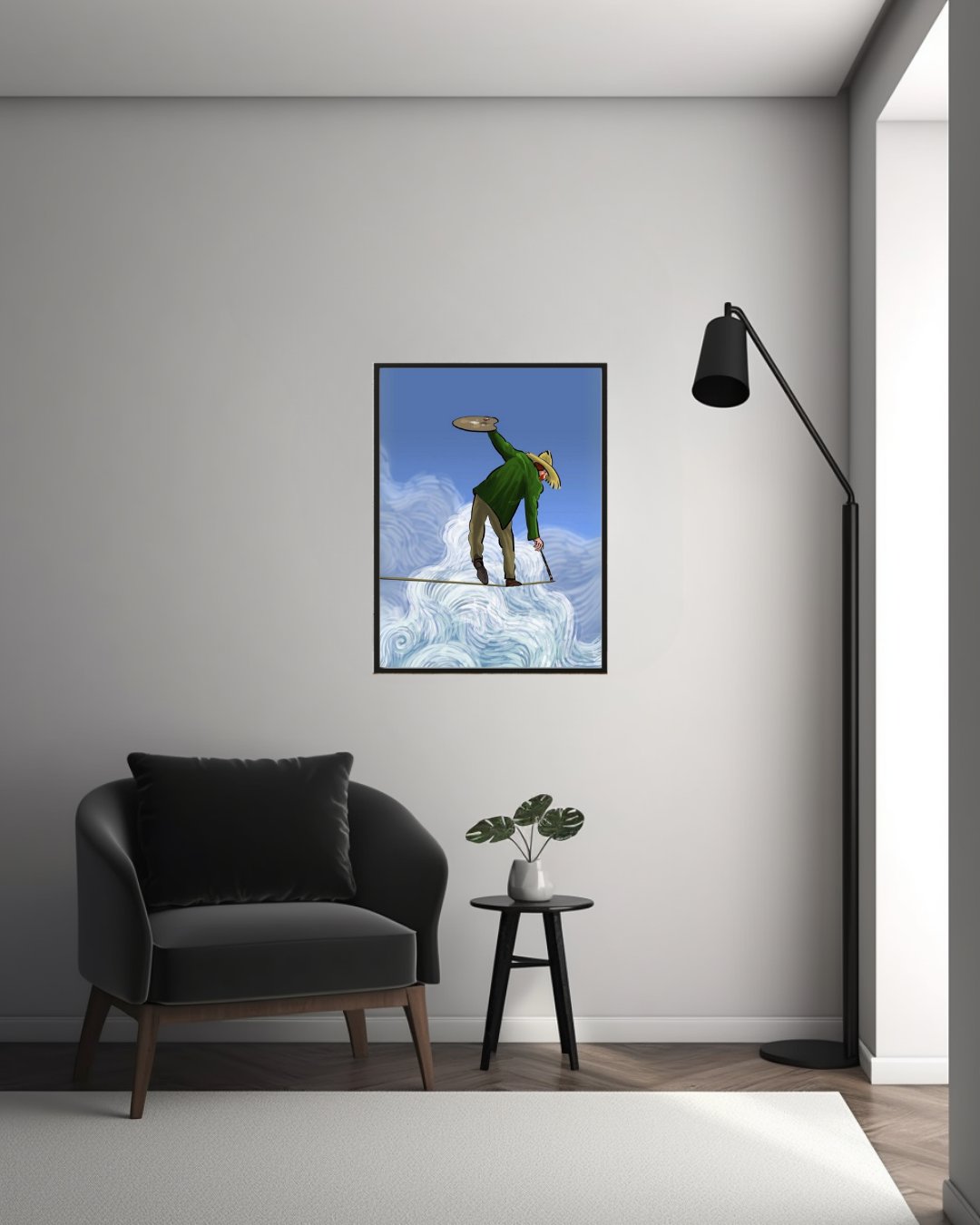 Balance in Blue – Surreal Framed Art Print (Printed & Delivered) - Pepper