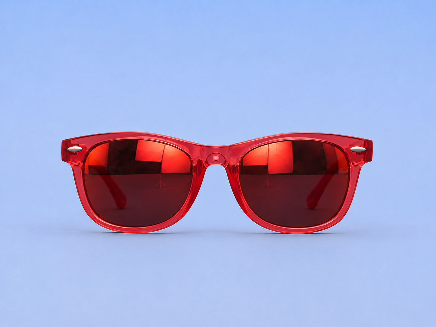 Kids Sunglasses — PS06 "Cherry Blaze" Wayfarer | Ruby Mirror Lenses