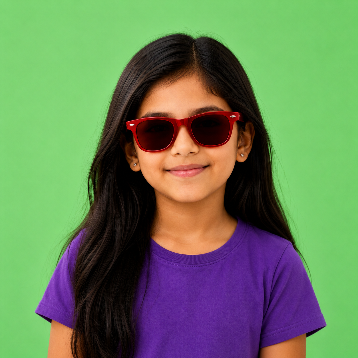 Kids Sunglasses — PS06 "Cherry Blaze" Wayfarer | Ruby Mirror Lenses