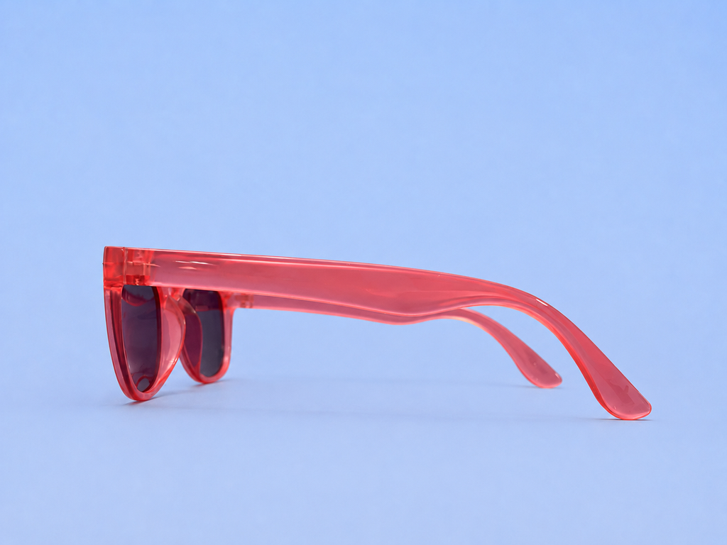 Kids Sunglasses — PS06 "Cherry Blaze" Wayfarer | Ruby Mirror Lenses