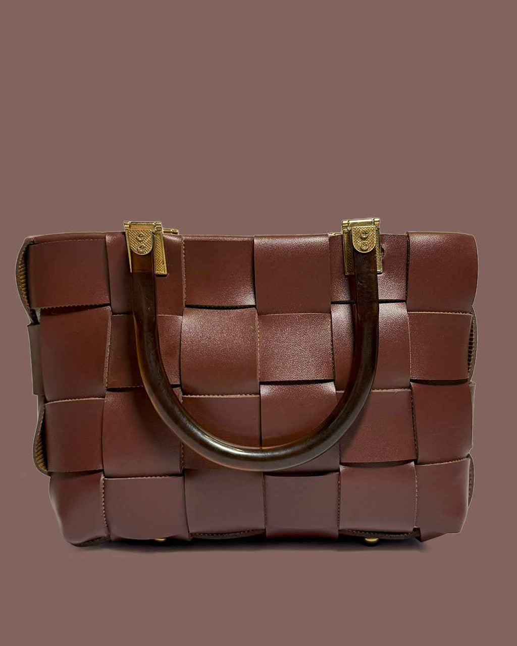 Woven Handbag Mocha Matrix - Stylish and Functional Accessory - Pepper