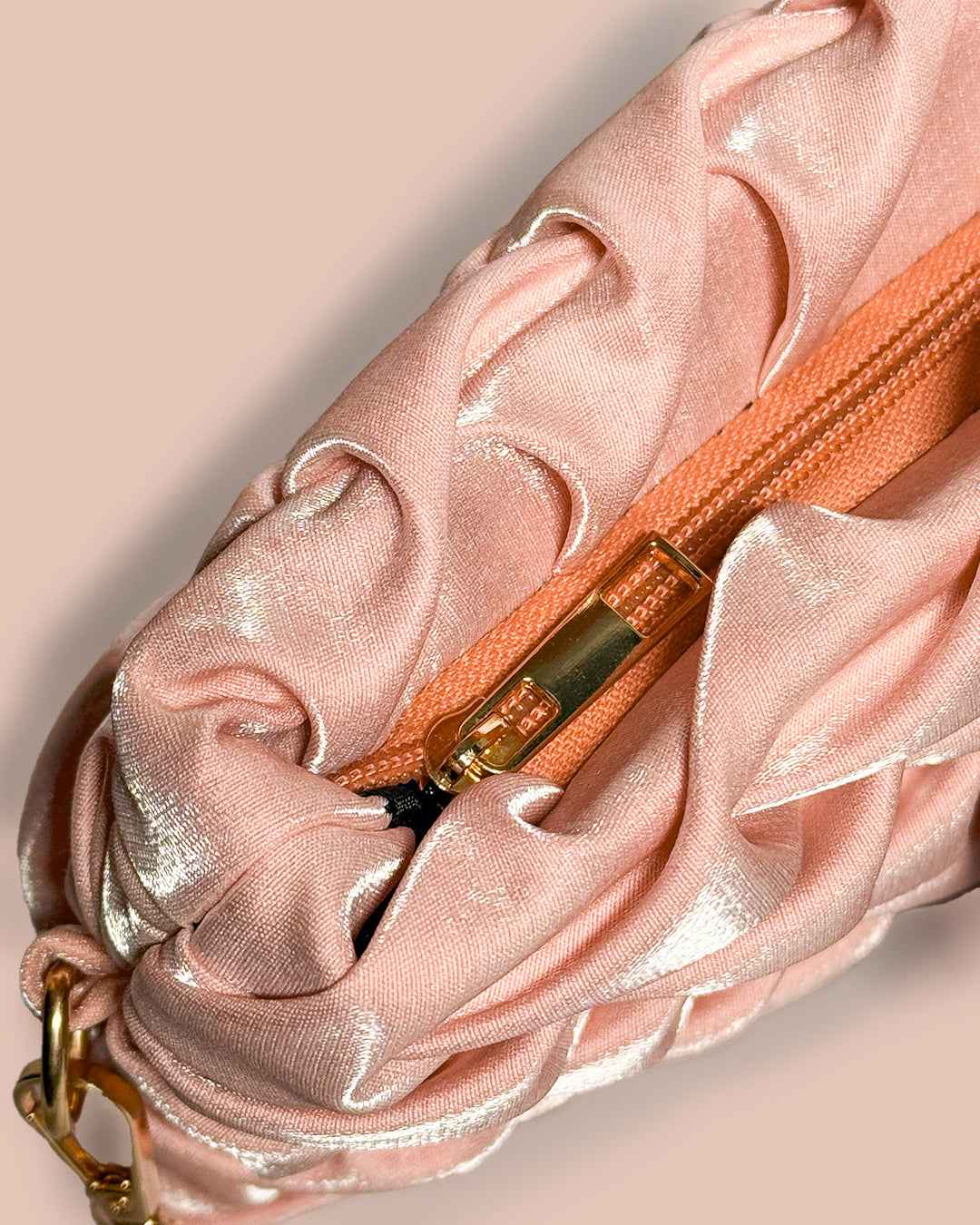 Clutch Sling Bag in Rosé Ruffle Design - Pepper