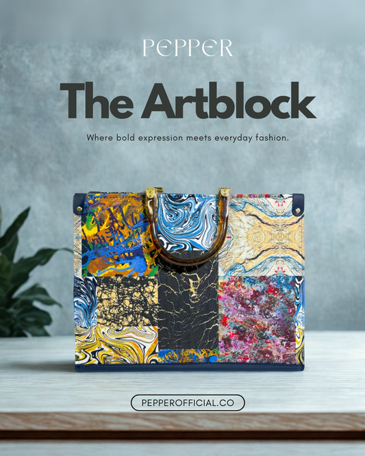 Artblock Tote Bag - Bold Expression meets Everyday Fashion - Pepper