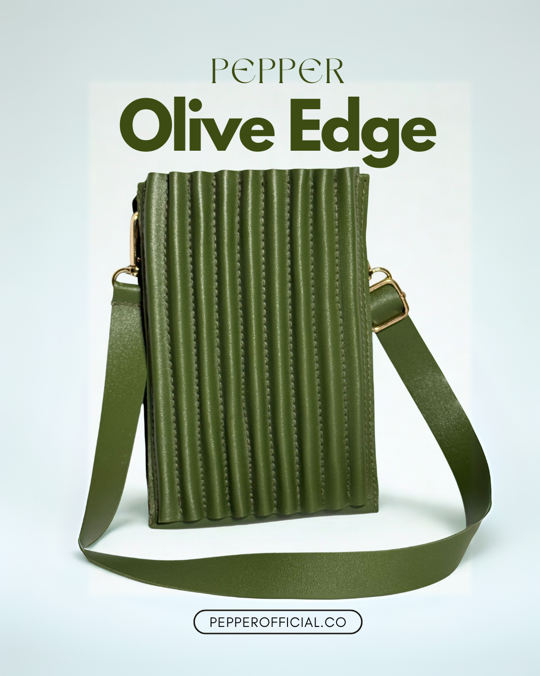 Crossbody Bag Olive Edge Green - Stylish and Practical - Pepper