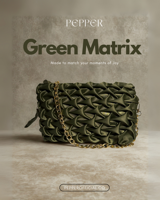 Clutch Sling Bag Green Matrix - Stylish and Functional - Pepper